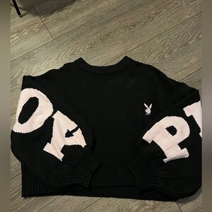 Playboy Black Sweater with Pink Accents